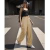imageAmerican Trends Cargo Pants Women Baggy Pants Y2K Parachute Pants with Multiple Pockets Trendy Lightweight Pants for WomanKhaki