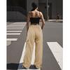 imageAmerican Trends Cargo Pants Women Baggy Pants Y2K Parachute Pants with Multiple Pockets Trendy Lightweight Pants for WomanKhaki