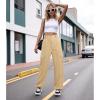 imageAmerican Trends Cargo Pants Women Baggy Pants Y2K Parachute Pants with Multiple Pockets Trendy Lightweight Pants for WomanKhaki