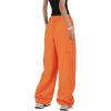 imageAmerican Trends Cargo Pants Women Baggy Pants Y2K Parachute Pants with Multiple Pockets Trendy Lightweight Pants for WomanOrange