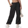 imageAmerican Trends Parachute Pants for Women Cargo Pants Women Baggy Y2K Pants Drawstring Elastic Waist SweatpantsBlack
