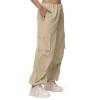 imageAmerican Trends Parachute Pants for Women Cargo Pants Women Baggy Y2K Pants Drawstring Elastic Waist SweatpantsKhaki