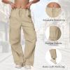 imageAmerican Trends Parachute Pants for Women Cargo Pants Women Baggy Y2K Pants Drawstring Elastic Waist SweatpantsRose Red