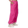 imageAmerican Trends Parachute Pants for Women Cargo Pants Women Baggy Y2K Pants Drawstring Elastic Waist SweatpantsRose Red