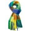 imageAmerican Trends Womens Chunky Blanket Oversized Long Big Plaid Warm Wrap ScarfBlue Plaid