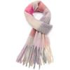 imageAmerican Trends Womens Chunky Blanket Oversized Long Big Plaid Warm Wrap ScarfPink Plaid