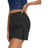 imageWomens Cargo Skirt Low Waist Denim Mini Skirt Y2k Button Cargo Skirts for Women with PocketsBlack