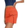 imageWomens Cargo Skirt Low Waist Denim Mini Skirt Y2k Button Cargo Skirts for Women with PocketsOrange