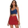 imageWomens Cargo Skirt Low Waist Denim Mini Skirt Y2k Button Cargo Skirts for Women with PocketsRed