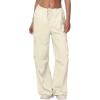 imageAmerican Trends Parachute Pants for Women Cargo Pants Women Baggy Y2K Pants Drawstring Elastic Waist SweatpantsBeige