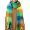 imageAmerican Trends Womens Chunky Blanket Oversized Long Big Plaid Warm Wrap ScarfBlue Plaid