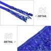 imageBelly Dance Skirt Sequins Tassel Hip Scarf Fringe Skirt Rave Party Dance Performance Costume for Women GirlsBlue