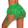 imageBelly Dance Skirt Sequins Tassel Hip Scarf Fringe Skirt Rave Party Dance Performance Costume for Women GirlsGreen