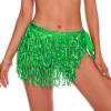 imageBelly Dance Skirt Sequins Tassel Hip Scarf Fringe Skirt Rave Party Dance Performance Costume for Women GirlsGreen