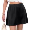 imageSatin Mini Skirt High Waisted Silk Skirts for Women Trendy Solid Color Short SkirtBlack