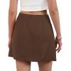 imageSatin Mini Skirt High Waisted Silk Skirts for Women Trendy Solid Color Short SkirtBrown