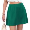imageSatin Mini Skirt High Waisted Silk Skirts for Women Trendy Solid Color Short SkirtGreen