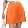 imageSatin Mini Skirt High Waisted Silk Skirts for Women Trendy Solid Color Short SkirtOrange