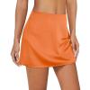imageSatin Mini Skirt High Waisted Silk Skirts for Women Trendy Solid Color Short SkirtOrange