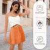 imageSatin Mini Skirt High Waisted Silk Skirts for Women Trendy Solid Color Short SkirtOrange