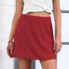 imageSatin Mini Skirt High Waisted Silk Skirts for Women Trendy Solid Color Short SkirtRed