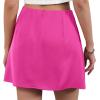 imageSatin Mini Skirt High Waisted Silk Skirts for Women Trendy Solid Color Short SkirtRose Pink