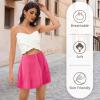 imageSatin Mini Skirt High Waisted Silk Skirts for Women Trendy Solid Color Short SkirtRose Pink