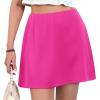 imageSatin Mini Skirt High Waisted Silk Skirts for Women Trendy Solid Color Short SkirtRose Pink