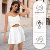 imageSatin Mini Skirt High Waisted Silk Skirts for Women Trendy Solid Color Short SkirtWhite