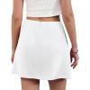 imageSatin Mini Skirt High Waisted Silk Skirts for Women Trendy Solid Color Short SkirtWhite