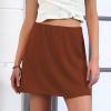 imageSatin Mini Skirt High Waisted Silk Skirts for Women Trendy Solid Color Short SkirtWine