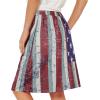imageTennis Skirt for Women with Pockets Athletic Skort Knee Length Golf High Waist Skirt Drawstring ShortsAmerican Flag