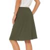 imageTennis Skirt for Women with Pockets Athletic Skort Knee Length Golf High Waist Skirt Drawstring ShortsArmy Green