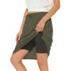 imageTennis Skirt for Women with Pockets Athletic Skort Knee Length Golf High Waist Skirt Drawstring ShortsArmy Green