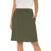 imageTennis Skirt for Women with Pockets Athletic Skort Knee Length Golf High Waist Skirt Drawstring ShortsArmy Green