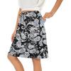 imageTennis Skirt for Women with Pockets Athletic Skort Knee Length Golf High Waist Skirt Drawstring ShortsBlack Retro