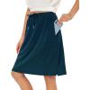 imageTennis Skirt for Women with Pockets Athletic Skort Knee Length Golf High Waist Skirt Drawstring ShortsBlue