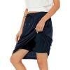 imageTennis Skirt for Women with Pockets Athletic Skort Knee Length Golf High Waist Skirt Drawstring ShortsDark Blue