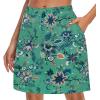 imageTennis Skirt for Women with Pockets Athletic Skort Knee Length Golf High Waist Skirt Drawstring ShortsEthnic Print