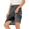 imageTennis Skirt for Women with Pockets Athletic Skort Knee Length Golf High Waist Skirt Drawstring ShortsGray