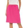 imageTennis Skirt for Women with Pockets Athletic Skort Knee Length Golf High Waist Skirt Drawstring ShortsHot Pink