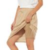 imageTennis Skirt for Women with Pockets Athletic Skort Knee Length Golf High Waist Skirt Drawstring ShortsKhaki