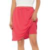 imageTennis Skirt for Women with Pockets Athletic Skort Knee Length Golf High Waist Skirt Drawstring ShortsRed