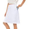 imageTennis Skirt for Women with Pockets Athletic Skort Knee Length Golf High Waist Skirt Drawstring ShortsWhite