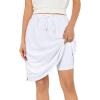 imageTennis Skirt for Women with Pockets Athletic Skort Knee Length Golf High Waist Skirt Drawstring ShortsWhite