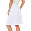 imageTennis Skirt for Women with Pockets Athletic Skort Knee Length Golf High Waist Skirt Drawstring ShortsWhite