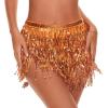 imageWomens Belly Dance Skirt Sequin Skirts Sparkly Rave Skirt Tassel Fringe Festival Outfit Belly Dance Hip Scarf10 Orange