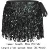 imageWomens Belly Dance Skirt Sequin Skirts Sparkly Rave Skirt Tassel Fringe Festival Outfit Belly Dance Hip Scarf2 Black