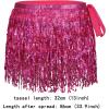 imageWomens Belly Dance Skirt Sequin Skirts Sparkly Rave Skirt Tassel Fringe Festival Outfit Belly Dance Hip Scarf4 Hot Pink