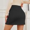 imageWomens Faux Suede Skirt with Slit High Waisted Mini Skirt Side Split ALine Bodycon Short SkirtBlack
